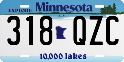 MN license plate 318QZC