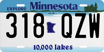 MN license plate 318QZW
