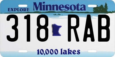 MN license plate 318RAB