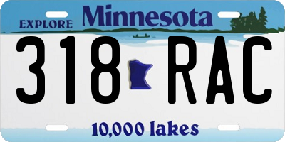 MN license plate 318RAC