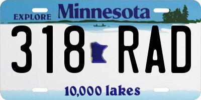 MN license plate 318RAD
