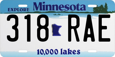 MN license plate 318RAE