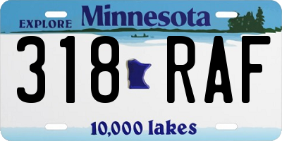 MN license plate 318RAF