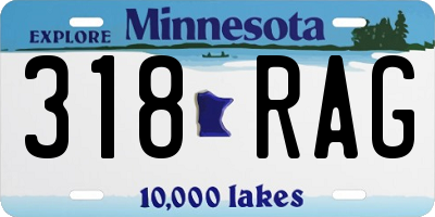MN license plate 318RAG