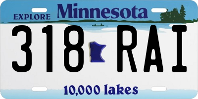 MN license plate 318RAI
