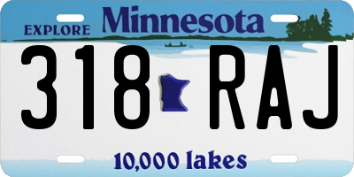 MN license plate 318RAJ