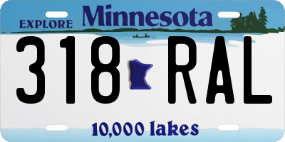 MN license plate 318RAL