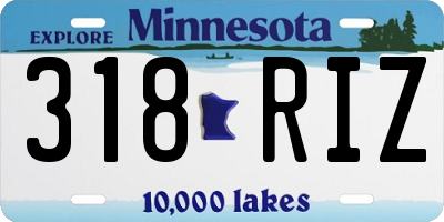 MN license plate 318RIZ