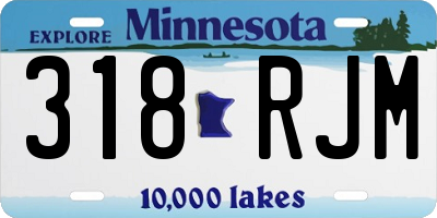 MN license plate 318RJM