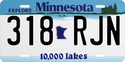 MN license plate 318RJN