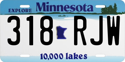 MN license plate 318RJW
