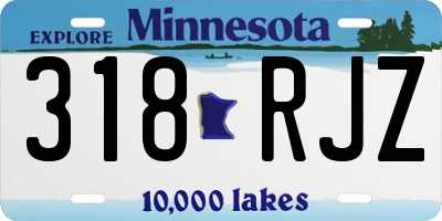 MN license plate 318RJZ