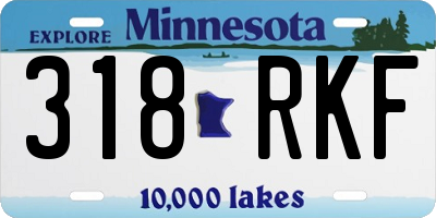 MN license plate 318RKF