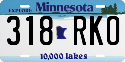 MN license plate 318RKO