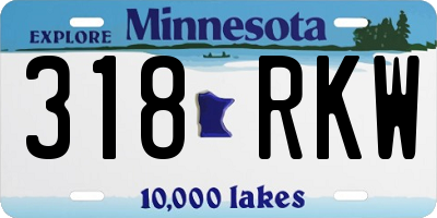 MN license plate 318RKW