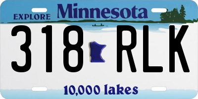 MN license plate 318RLK