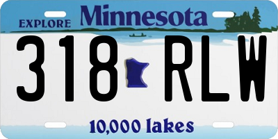 MN license plate 318RLW
