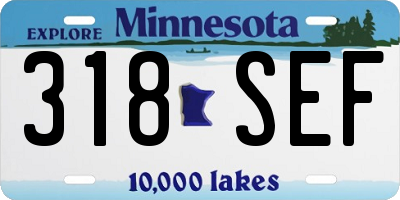 MN license plate 318SEF