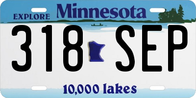 MN license plate 318SEP