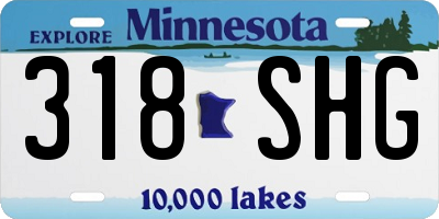 MN license plate 318SHG