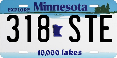 MN license plate 318STE