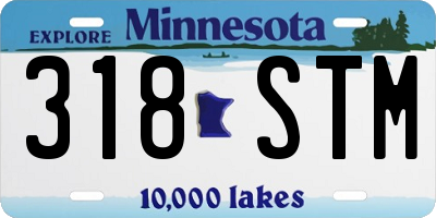 MN license plate 318STM