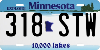 MN license plate 318STW