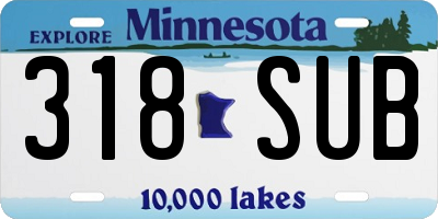 MN license plate 318SUB