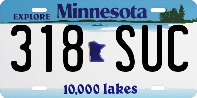 MN license plate 318SUC