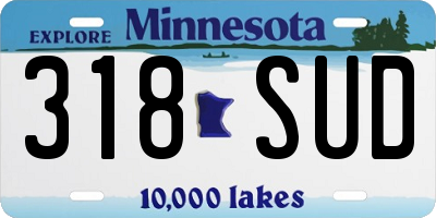 MN license plate 318SUD