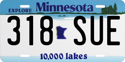 MN license plate 318SUE