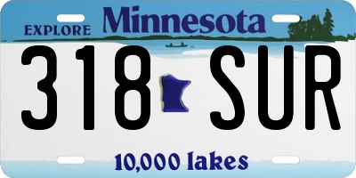 MN license plate 318SUR
