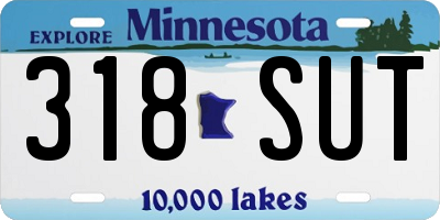MN license plate 318SUT