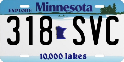 MN license plate 318SVC
