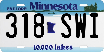 MN license plate 318SWI