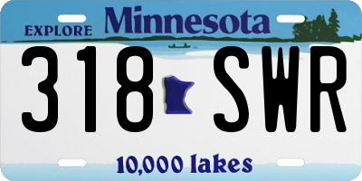 MN license plate 318SWR