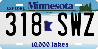 MN license plate 318SWZ