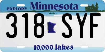 MN license plate 318SYF
