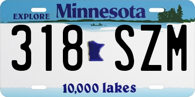 MN license plate 318SZM