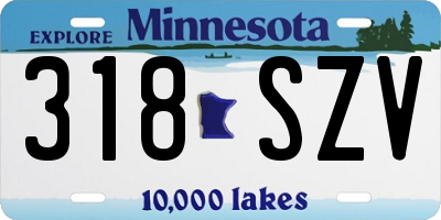 MN license plate 318SZV