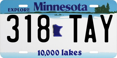 MN license plate 318TAY