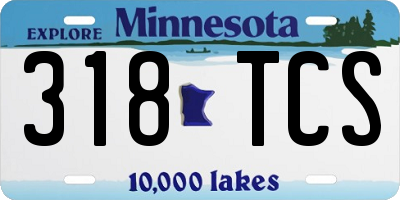 MN license plate 318TCS