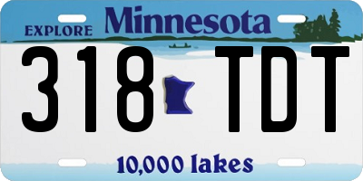 MN license plate 318TDT