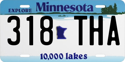 MN license plate 318THA