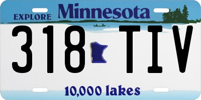 MN license plate 318TIV