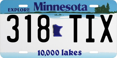 MN license plate 318TIX