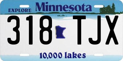MN license plate 318TJX