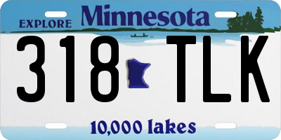 MN license plate 318TLK