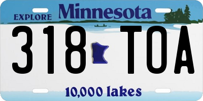 MN license plate 318TOA