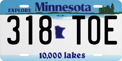 MN license plate 318TOE